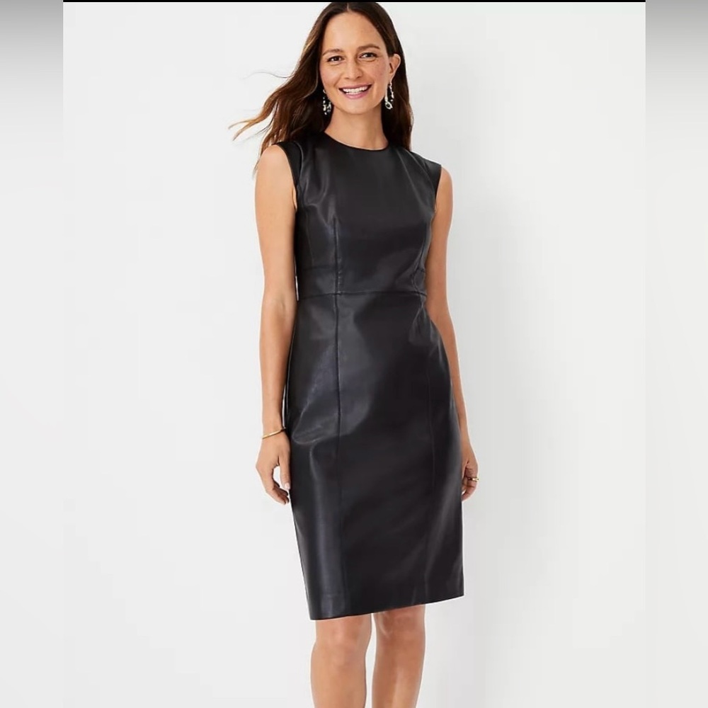 Ann Taylor Faux Leather Sheath Dress